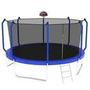 Trampoline With Basketball Hoop, Astm Approved Reinforced Type Outdoor Trampoline With Enclosure Net by HouseOfZazla