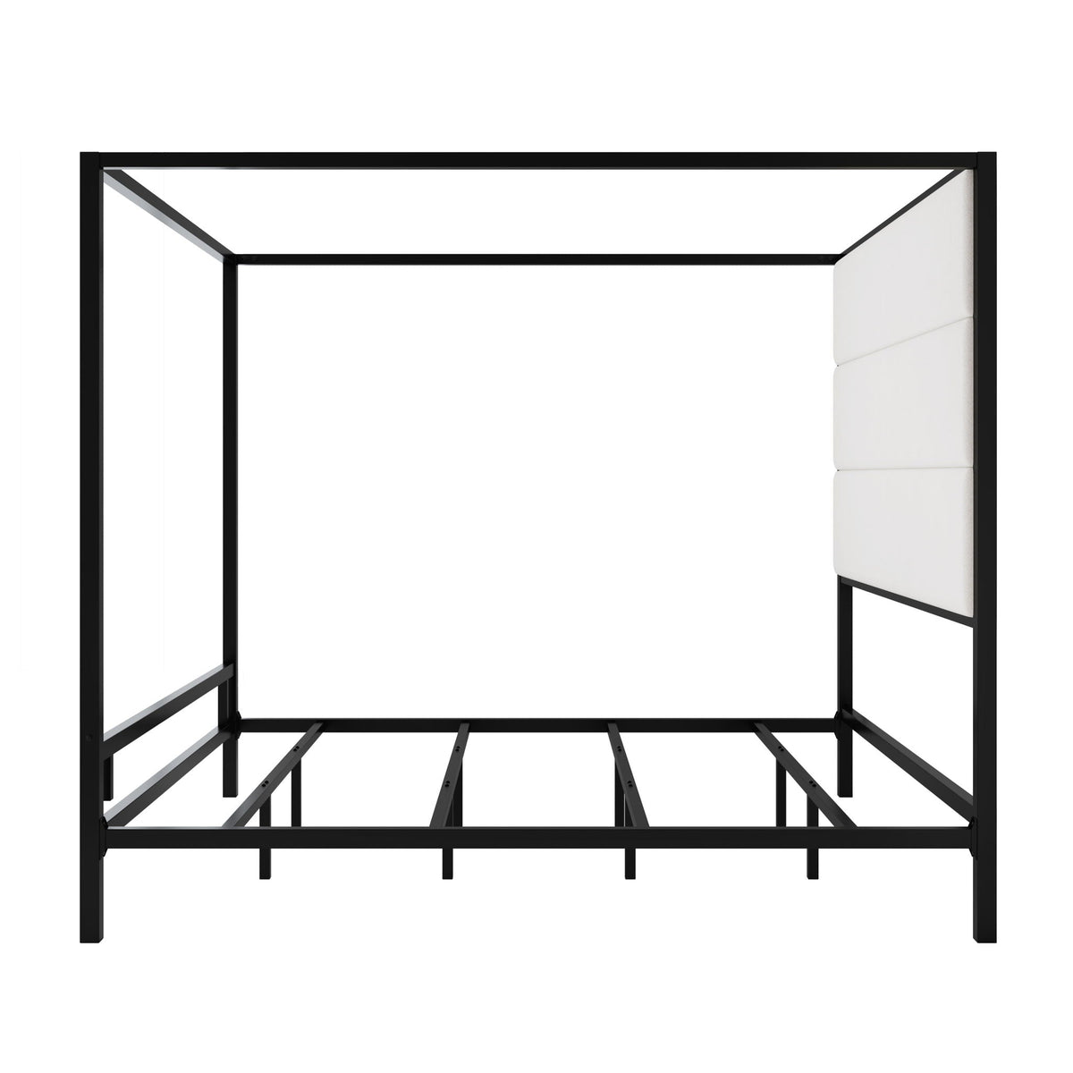Canopy Bed With Tall Upholstered Headboard, 4 Poster Frame, photo 16 of 21
