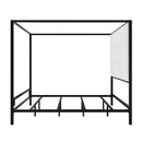 Canopy Bed With Tall Upholstered Headboard, 4 Poster Frame