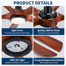 Ceiling Fan With Light And Remote Control, Noiseless, Dimmable, 6 Speeds Reversible For Indoor Or Covered Outdoor Use - Matte Black