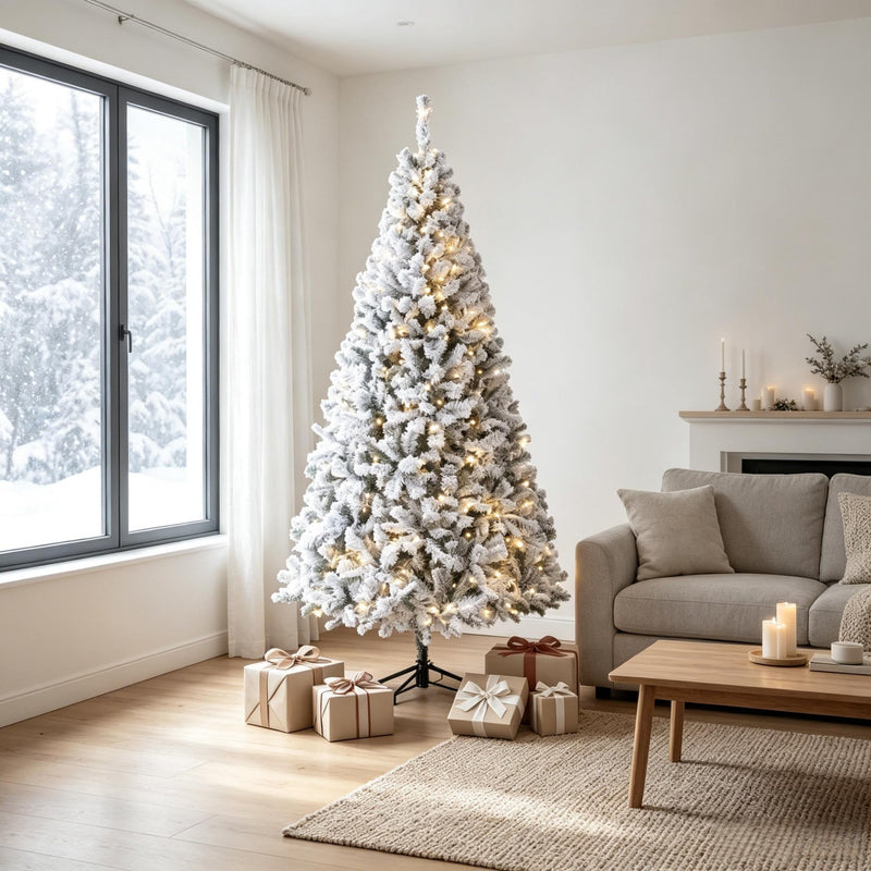 6 Ft Pre-Lit Flocked Fraser Fir Artificial Christmas Tree, photo 4 of 8