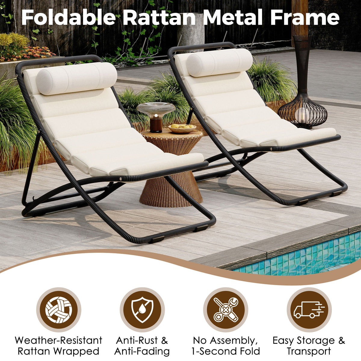 Outdoor Folding Chair With Adjustable Backrest (Set of 2), photo 24 of 28