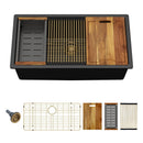 Quartz Composite Kitchen Sink With Undermount Design, Durable Single Bowl Workstation by HouseOfZazla