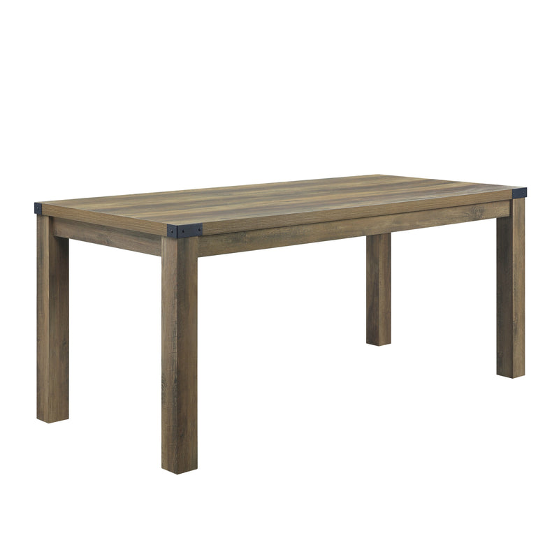 Abiram Dining Table in Rustic Oak Finish