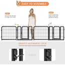 Dog Playpen Outdoor, 12 Panel Dog Fence 24" Pet Pen for Small Dogs Pet Exercise Pen for Puppy/Rabbit/Small Animals Portable Playpen for RV Camping Garden Yard, Indoor. Black, 22.2" W x 23.6" H.
