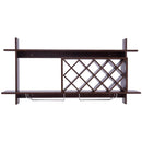 Wall Mount Wine Rack with Glass Holder & Storage Shelf-Walnut by LJGDeals