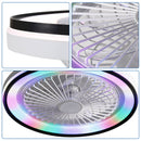 RGB Dimmable LED Bladeless Ceiling Fan With Remote Control, Flush Mount - White by Unique Piece Furniture