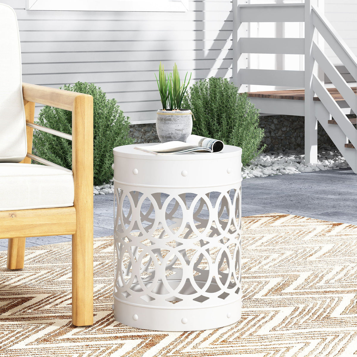 Outdoor Metal Large End Table, Modern Design, photo 39 of 40