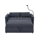 Convertible Sofa Bed Loveseat Sofa With Three USB Ports, Two Side Pockets, Two Cup Holders And 360° swivel Phone Holder For Living Room by HouseOfZazla