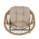 Outdoor Accent Chair With Curved Back And Basket Frame (Set of 2) - Light Brown / Beige by HouseOfZazla