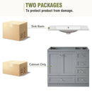 Shaker Free Standing Bathroom Vanity Cabinet With Sink, Soft Close Drawers, Soft Close Doors by HouseOfZazla