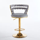 Modern Bar Chair With Iron Tube Legs, Soft Cushions And Comfortable Backrest (Set of 2)