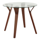 Folia - Mid-Century Modern Round Dinette Table - Walnut / Clear by HouseOfZazla