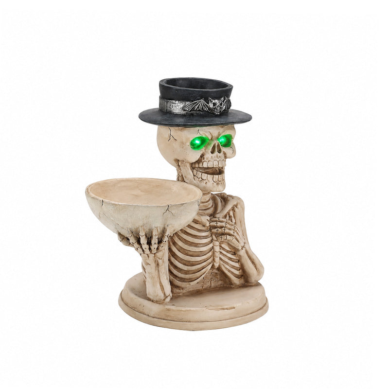 Halloween Skeleton Figurine with Storage Bowl & Candle Holder, photo 7 of 10