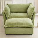 Modern Cozy Upholstered Armchair Sofa With Movable Ottoman by HouseOfZazla
