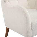 Accent Chair With Birch Wood Legs - White by HouseOfZazla