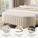 Elegant Upholstered Velvet Storage Ottoman