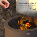 2-in-1 Smokeless Fire Pit, BBQ Grill, 19" Portable Wood Burning Firepit with Cooking Grate and Poker, Low Smoke Camping Bonfire Stove for Backyard Patio Picnic, Steel, Bronze