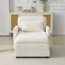 54" Plush Cloud Sofa: Modular Single + Ottoman Sofa with 22"