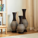 Tall Designer Floor Vase With Elegant 2 Tone