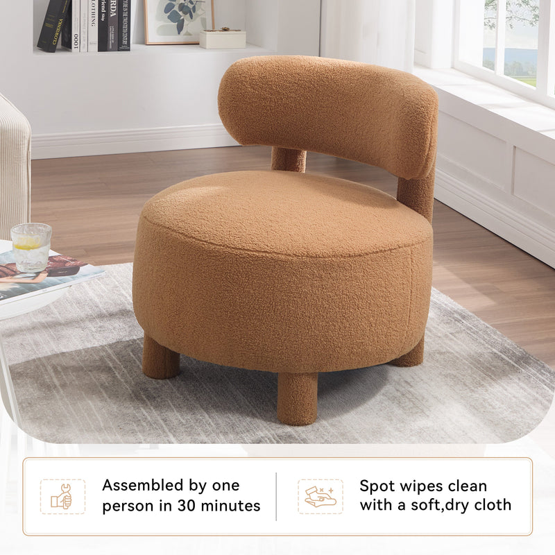 Teddy Fabric Armless Accent Chair, photo 6 of 7