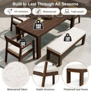 Outdoor Dining Set Rectangular Table With Umbrella Hole