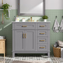36" Gray Modern Bathroom Vanity with Ceramic Sink