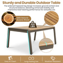 6-Piece Outdoor Patio Furniture Set with Steel Frame Sofa & Acacia Wood Table by HouseOfZazla