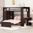 Loft Bed With A Stand Alone Bed, Shelves, Desk, And Wardrobe by HouseOfZazla
