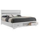 California King Storage Platform Bed With 2 Drawer - White