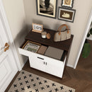 Freestanding Wooden Shoe Cabinet, 4 Tier Organizer With Drawer