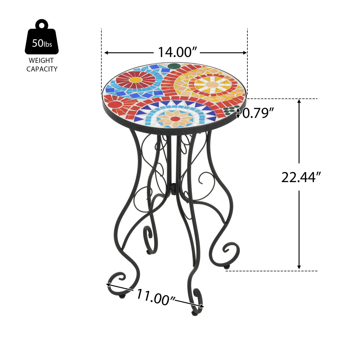 Outdoor Side Table, Colorful+Black, photo 2 of 10