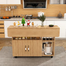 Multi Functional Folding Table With Storage Shelves And Wheels by Unique Piece Furniture