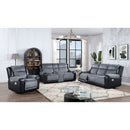 Alicia - Console Reclining Loveseat - Gray Black by HouseOfZazla