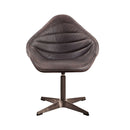 Pipino - Top Grain Leather Accent Chair With Swivel - Antique Ebony by HouseOfZazla
