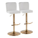Henry - Contemporary Adjustable Barstool With Swivel With Rounded T Footrest (Set of 2) by HouseOfZazla