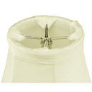 4"W x 5"H Set of 6 Candelabra Stretch Eggshell with Liner Clear Beads