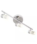 Catalina 19"W 3-Light LED Track Bar Light Fixture Brushed Nickel with Bubble Glass Shades by LampsUSA