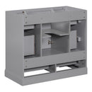 36" Bathroom Vanity Without Sink, Cabinet Base Only, 6 Drawers, Multi Functional Drawer Divider, Adjustable Shelf - Gray