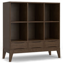 Harper - Low 6 Cube Storage With Drawers - Walnut Brown by Unique Piece Furniture