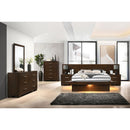 Tokyo - LED Panel Bed With Structured Headboard by HouseOfZazla