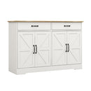 47.95" Farmhouse Buffet Cabinet Storage Sideboard with 2 Drawers and 4 Doors for Dining Living Room Kitchen Cupboard-White