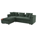 Modern L Shaped Sectional Sofa With Upholstery And Wooden Storage by HouseOfZazla