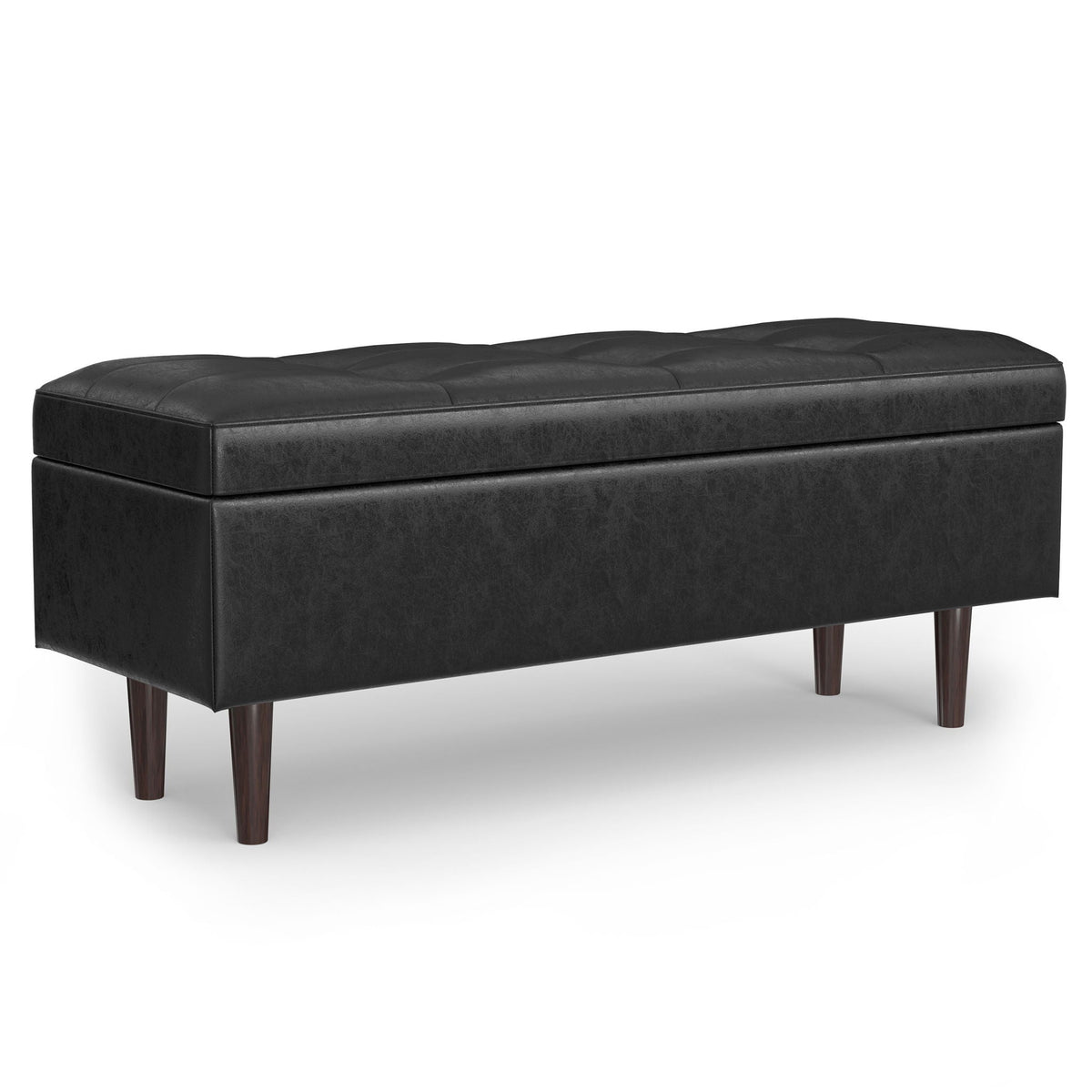 Shay - Large Square Coffee Table Storage Ottoman Mid-Century Style, photo 9 of 40