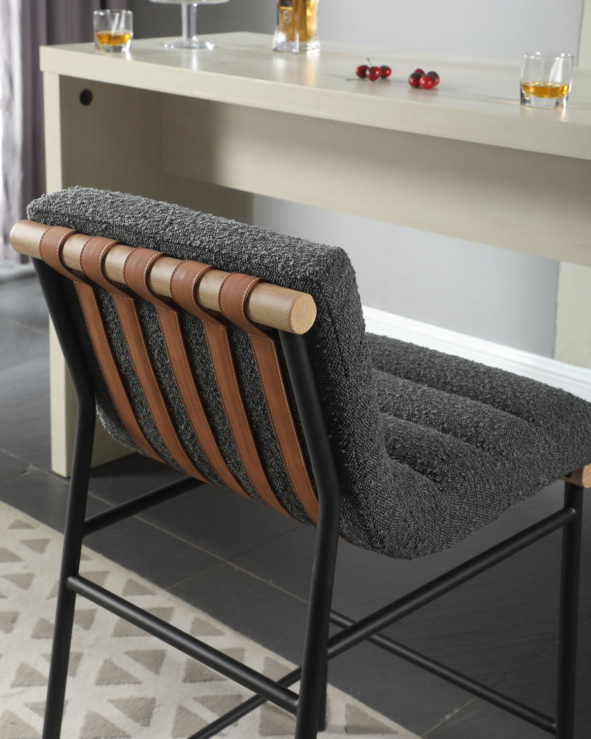 Lahni - 17" Boucle Fabric Counter Height Chair, photo 17 of 20