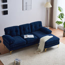 83" Modern Sectional Sofas Couches Velvet L Shaped Couches for Living Room, Bedroom, Blue