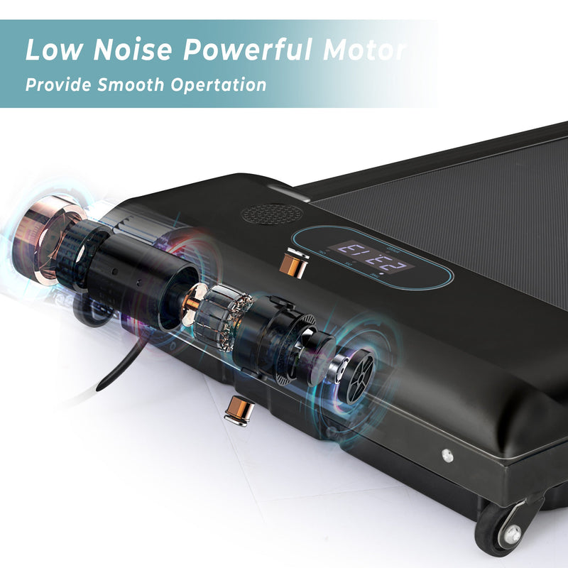 2 in 1 Under Desk Electric Treadmill 2.5HP, with Bluetooth APP and speaker, Remote Control, Display, Walking Jogging Running Machine Fitness Equipment for Home Gym Office