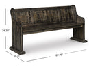 Bellamy - Bench With Back - Peppercorn