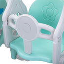 5 in 1 Slide and Swing Playing Set, Toddler Extra-Long Slide with 2 Basketball Hoops, Football, Ringtoss, Indoor Outdoor