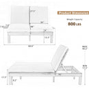 TREXM 5-Position Adjustable Backrest Double Chaise Lounge Outdoor